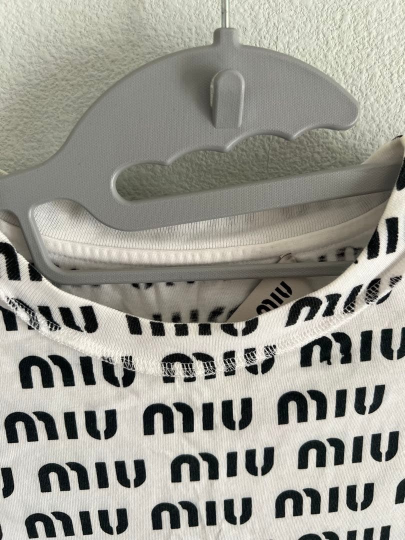 ★訳あり格安★ miumiu ミュウミュウ ロゴプリントTシャツ 36サイズ