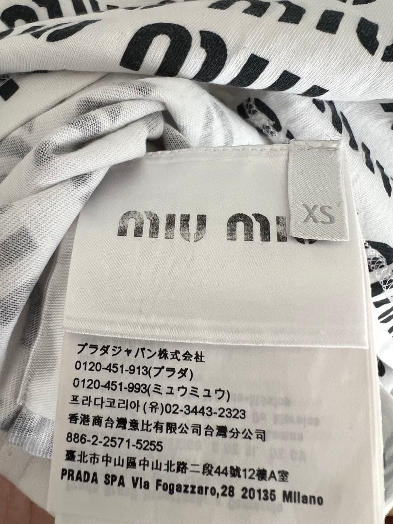★訳あり格安★ miumiu ミュウミュウ ロゴプリントTシャツ 36サイズ