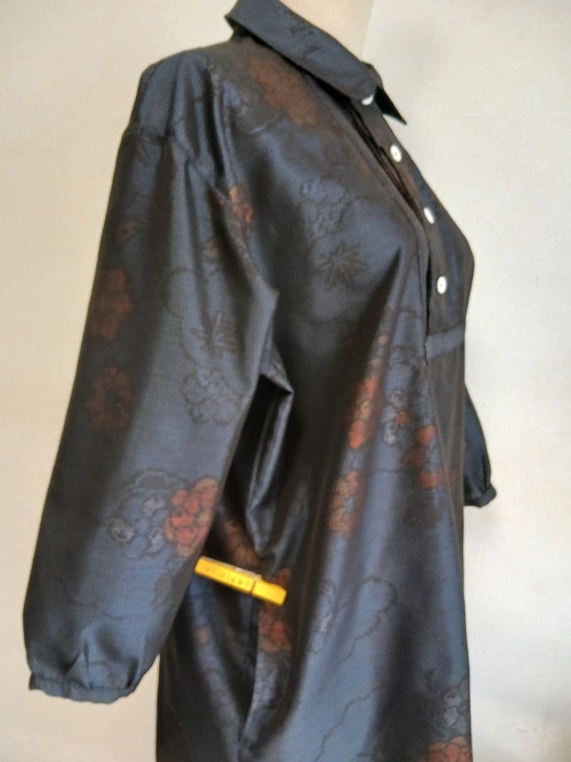 着物リメイク★本場大島紬反物から★ワンピース★&ポシェット