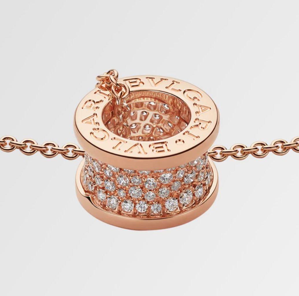 新品 ネックレス 18k ビーゼロ ピンクゴールド　ストーン付き