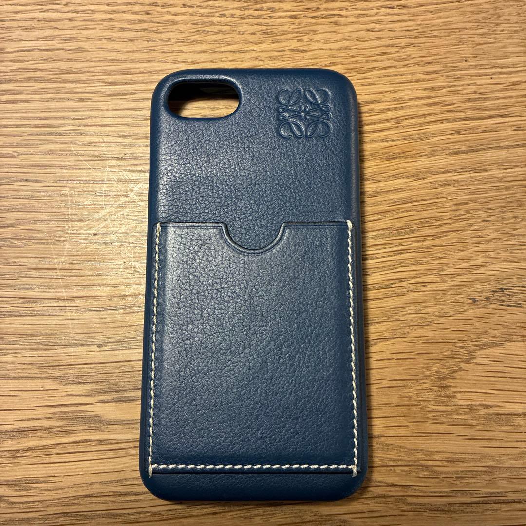 LOEWE レザー iPhone ケース ネイビー