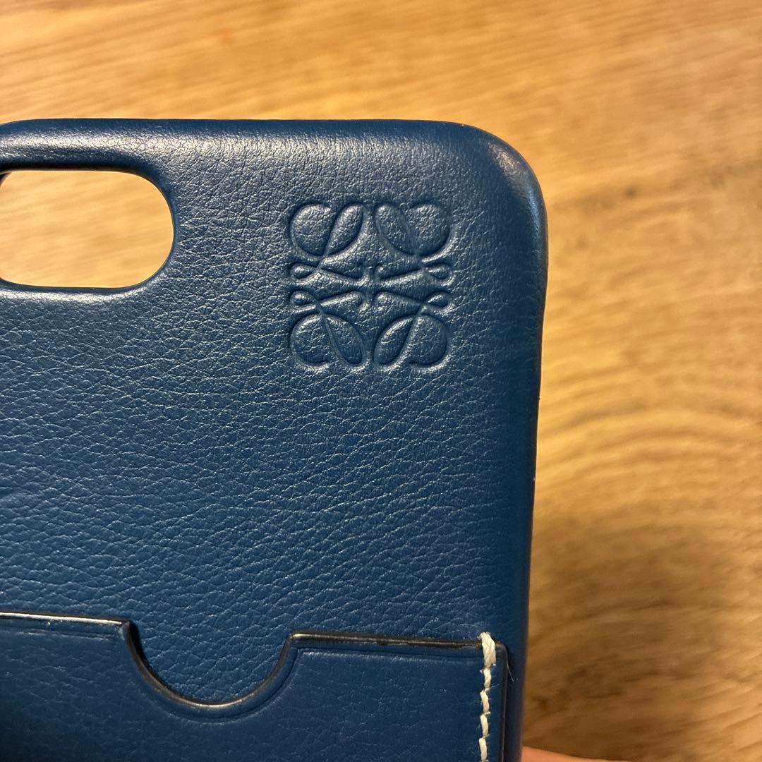 LOEWE レザー iPhone ケース ネイビー