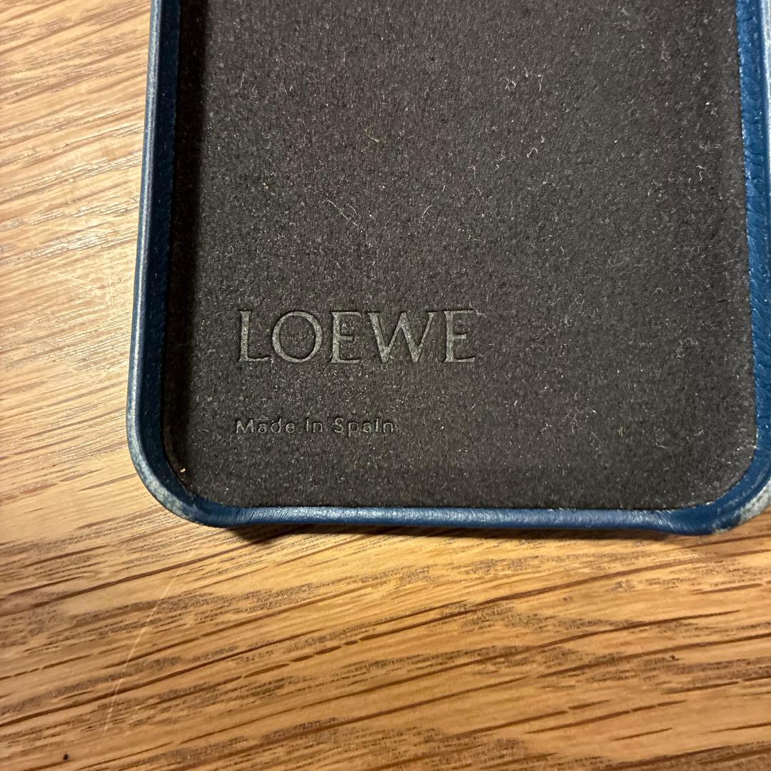 LOEWE レザー iPhone ケース ネイビー