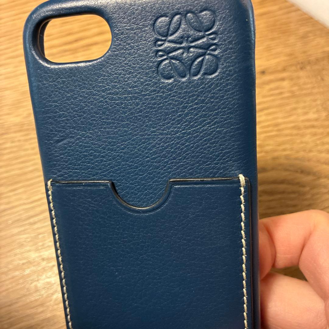 LOEWE レザー iPhone ケース ネイビー