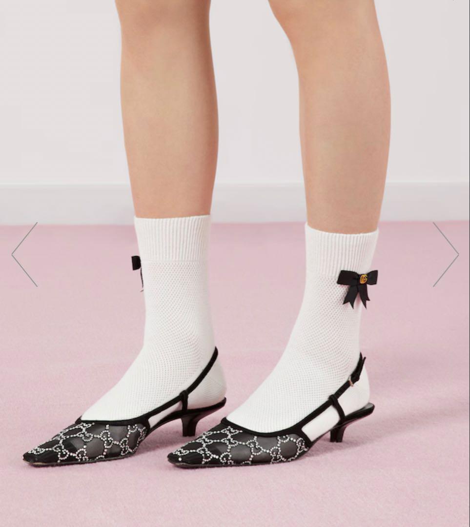 GUCCI GGスリングバックパンプス ブラック