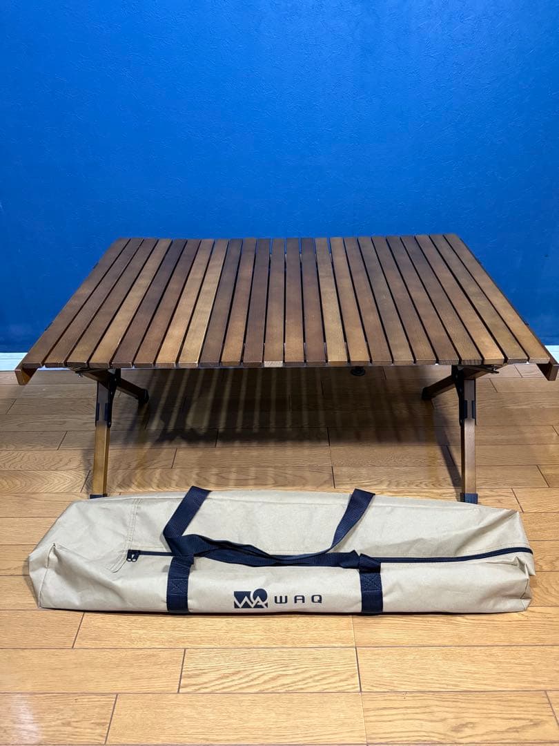 WAQ フォールディング ウッドテーブル 折りたたみ木製アウトドアテーブル