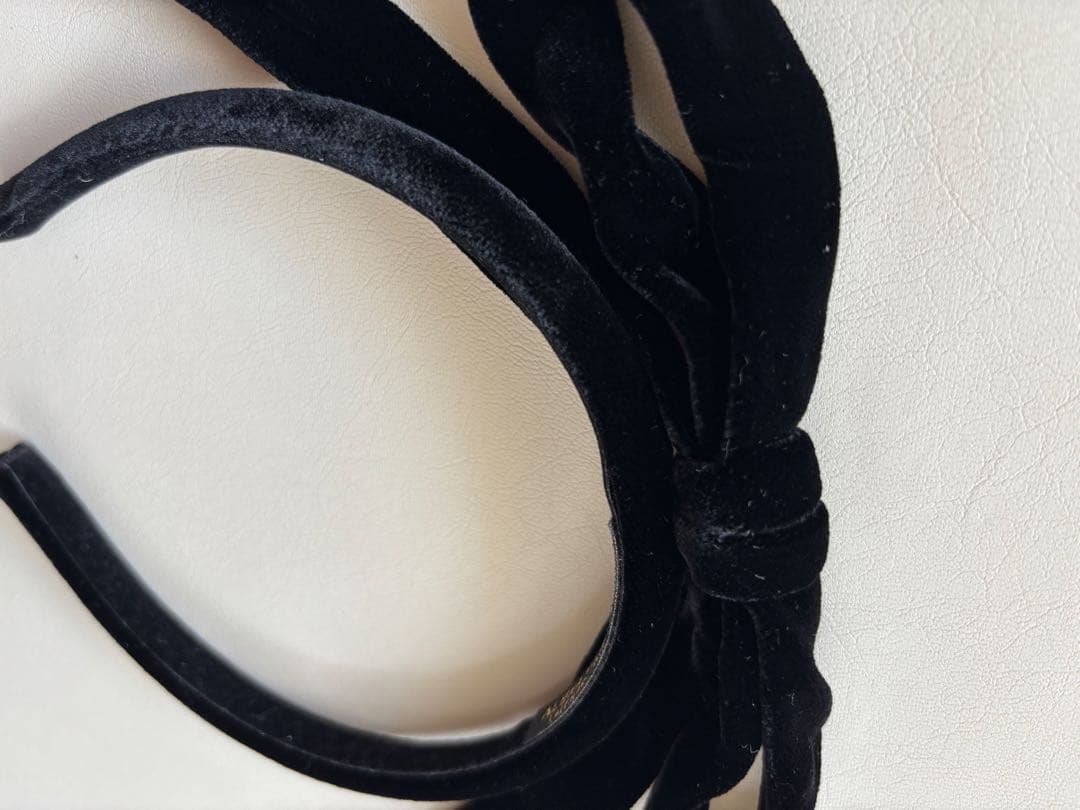 【美品】アレクサンドルドゥパリのベロアリボンカチューシャ（定価4.4万）