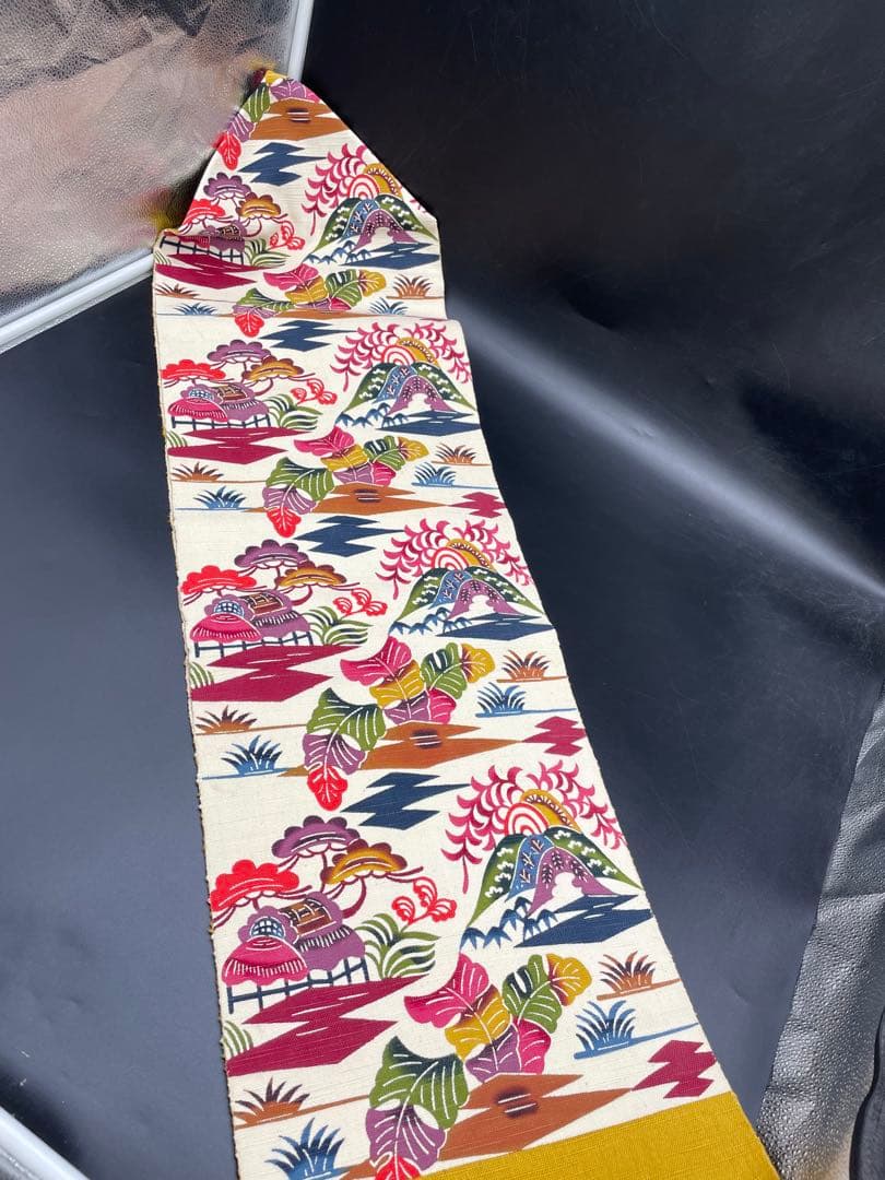 △名古屋帯 洒落帯　高級△ 正絹　紅型　型染　古典柄　293