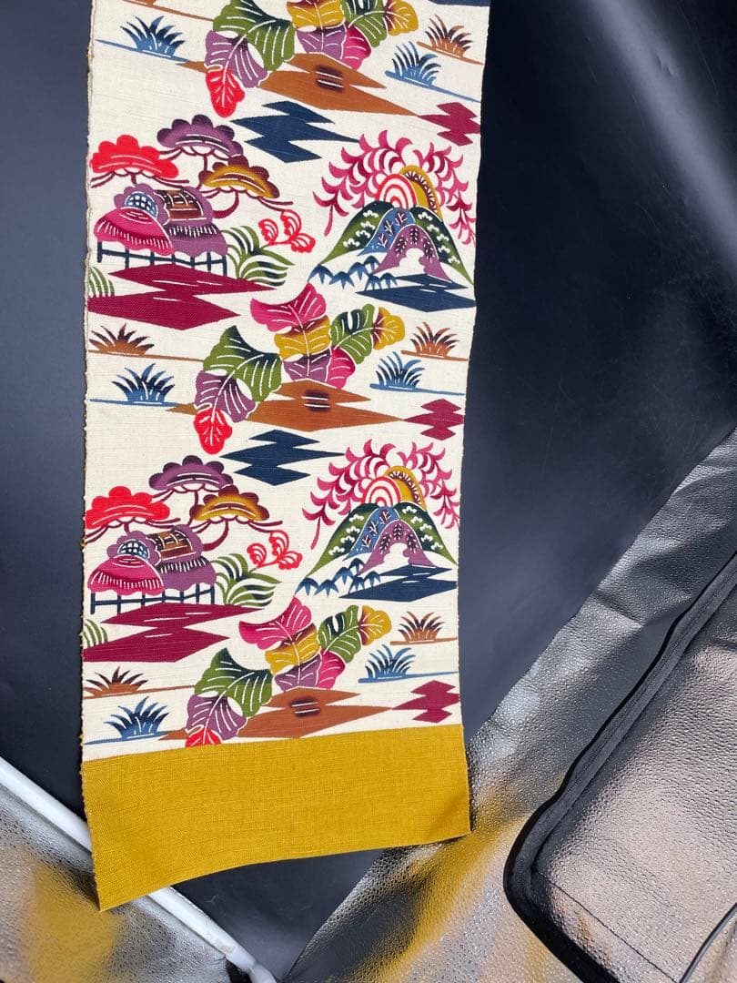 △名古屋帯 洒落帯　高級△ 正絹　紅型　型染　古典柄　293