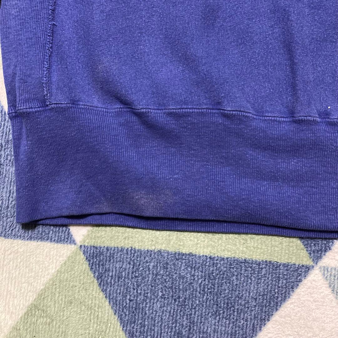 90s Championブルー系三段 リバースウィーブ刺繍タグ XL USA製