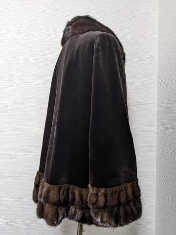 A730 GRES　サガミンク　フリル　シェアードミンク　フレアー　コート