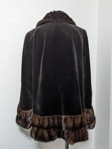 A730 GRES　サガミンク　フリル　シェアードミンク　フレアー　コート