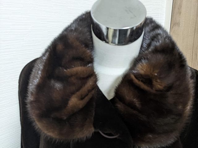 A730 GRES　サガミンク　フリル　シェアードミンク　フレアー　コート