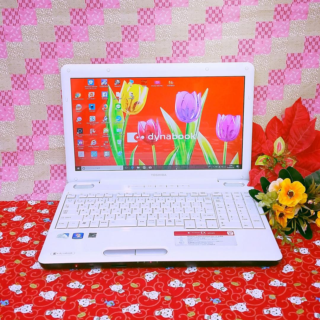 美品/東芝/HDD500GB/ホワイトノートパソコン/Win10/ソフト多数