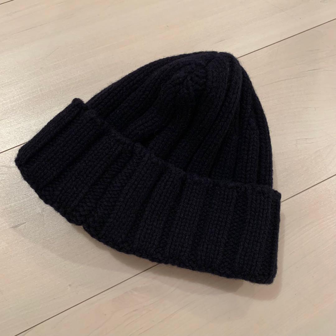 PATOU ネイビー リブ編み ビーニー