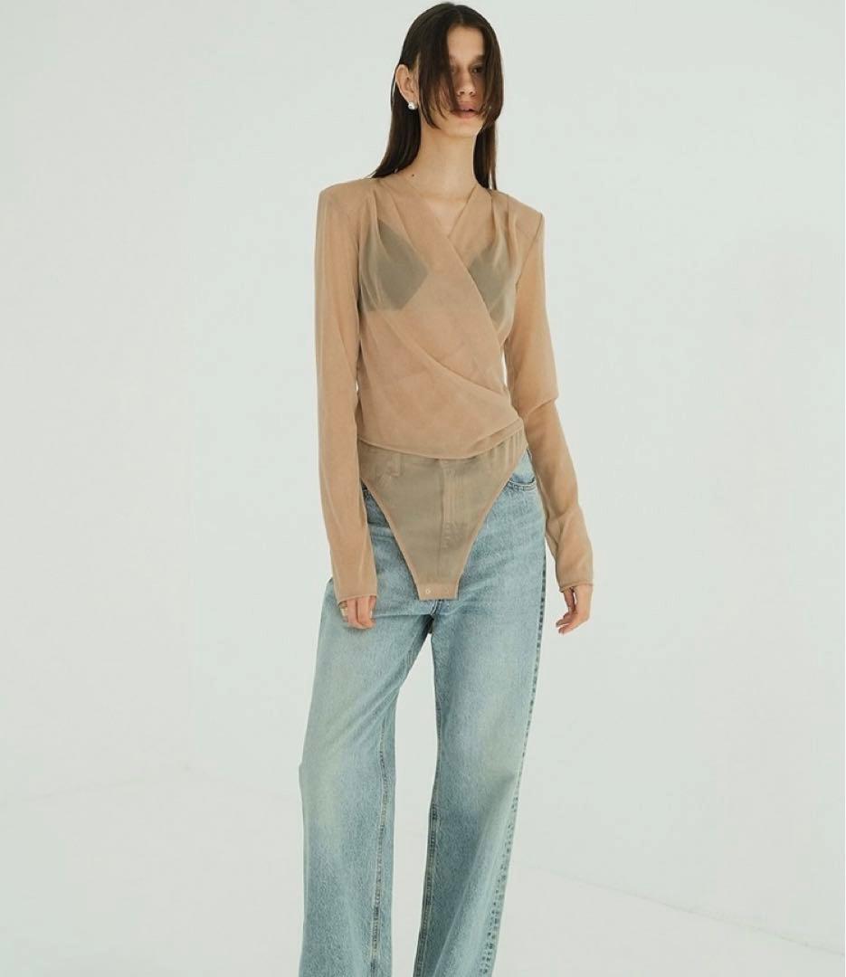 【新品タグ付き】CLANE SHEER DRAPE BODYSUITS