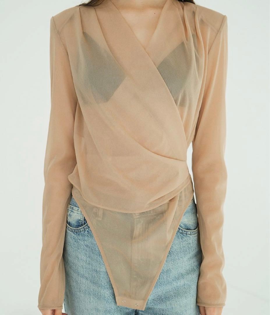 【新品タグ付き】CLANE SHEER DRAPE BODYSUITS