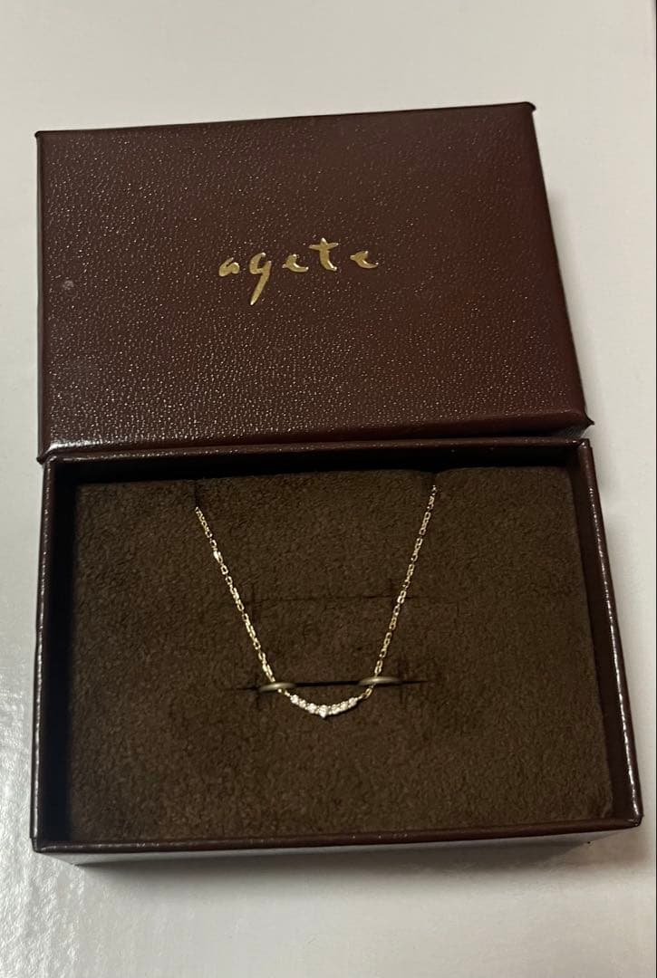 agete 10K ゴールドネックレス 箱付き