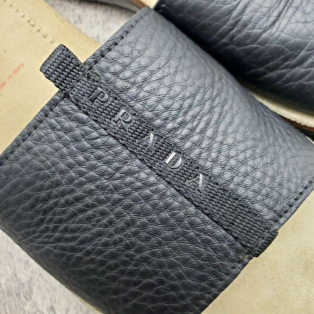 プラダ✨レザー スライドサンダル スリッパ 26～26.5cm 黒 イタリア製