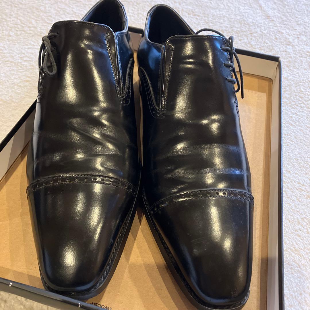 ブラックレザードレスシューズ27.5センチ相当
