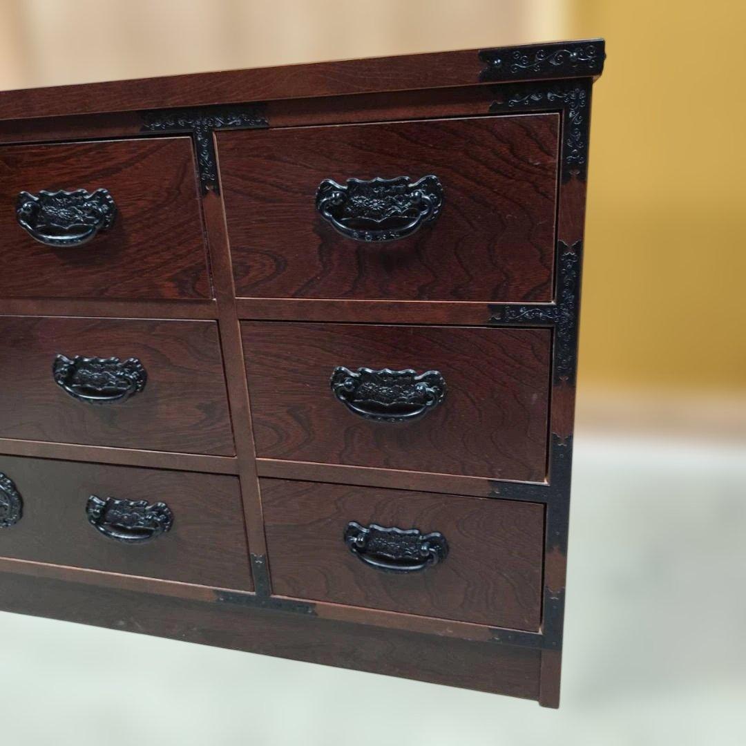 岩谷堂箪笥風 民芸家具 欅 整理タンス 和箪笥 時代箪笥 幅105.5cm