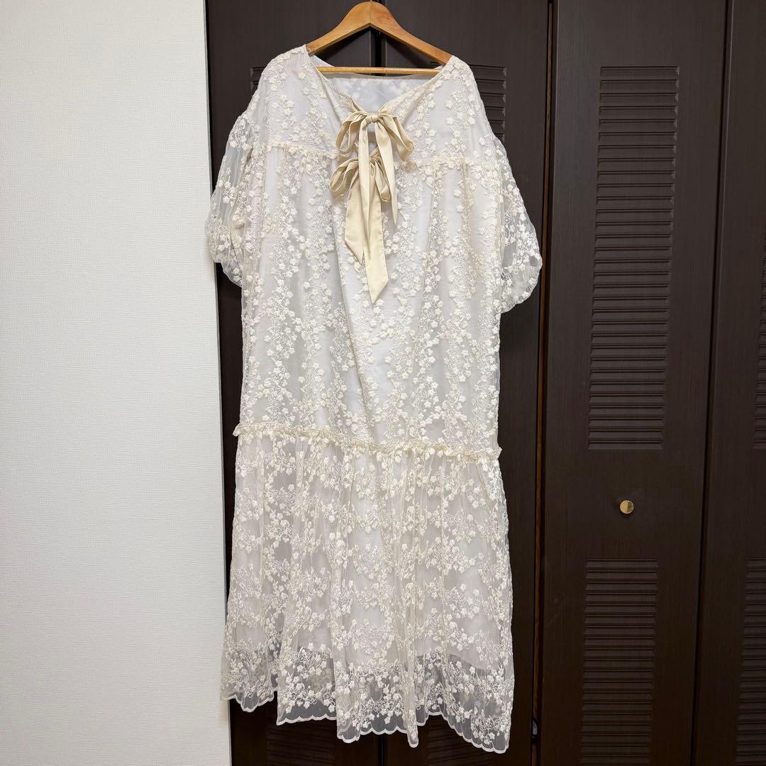 yourmleバックリボンフラワージャガードワンピース