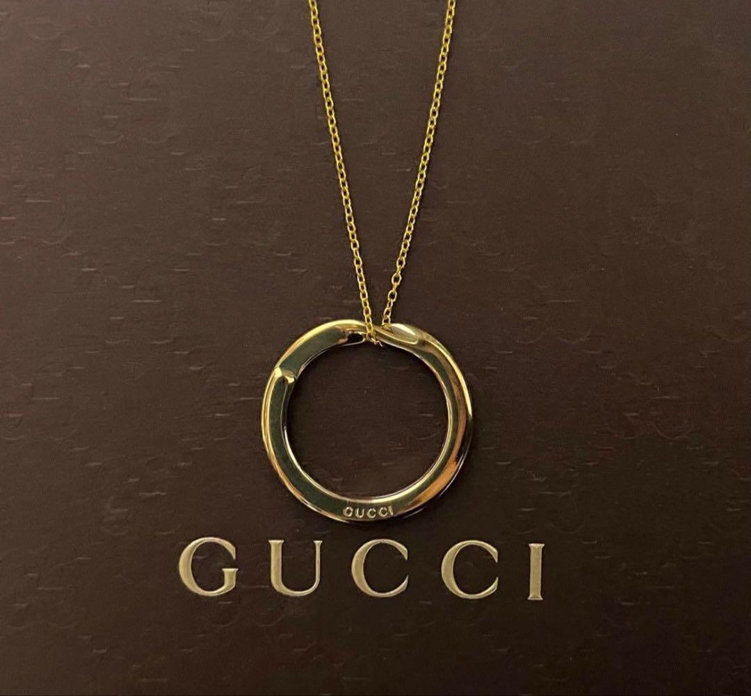 ★極美品　グッチ GUCCI リングチャームネックレス ゴールド【確実正規品】