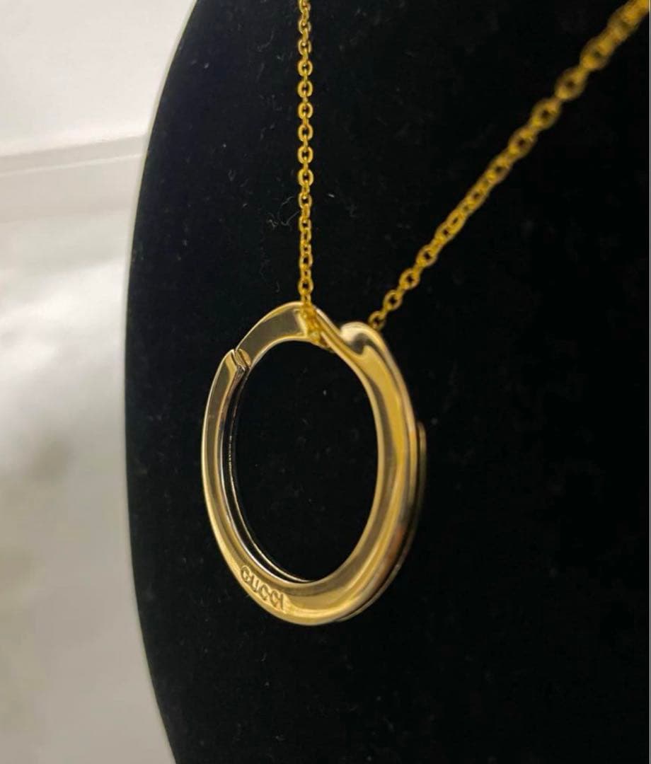 ★極美品　グッチ GUCCI リングチャームネックレス ゴールド【確実正規品】