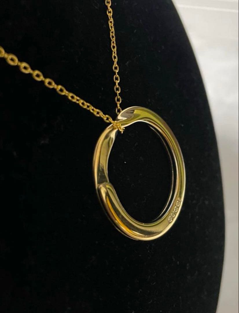 ★極美品　グッチ GUCCI リングチャームネックレス ゴールド【確実正規品】