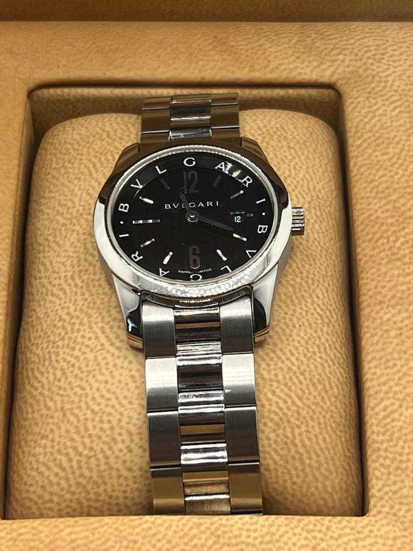 【美品】ブルガリ ソロテンポ ST30S ブラック クォーツ デイト レディース