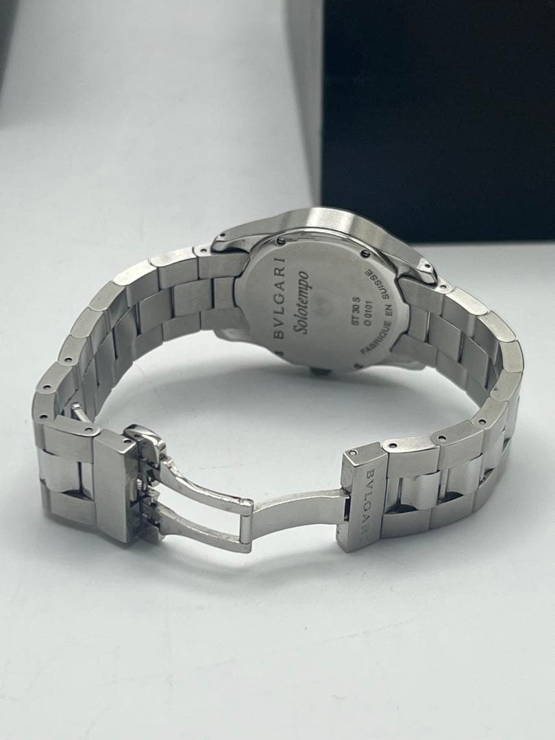 【美品】ブルガリ ソロテンポ ST30S ブラック クォーツ デイト レディース