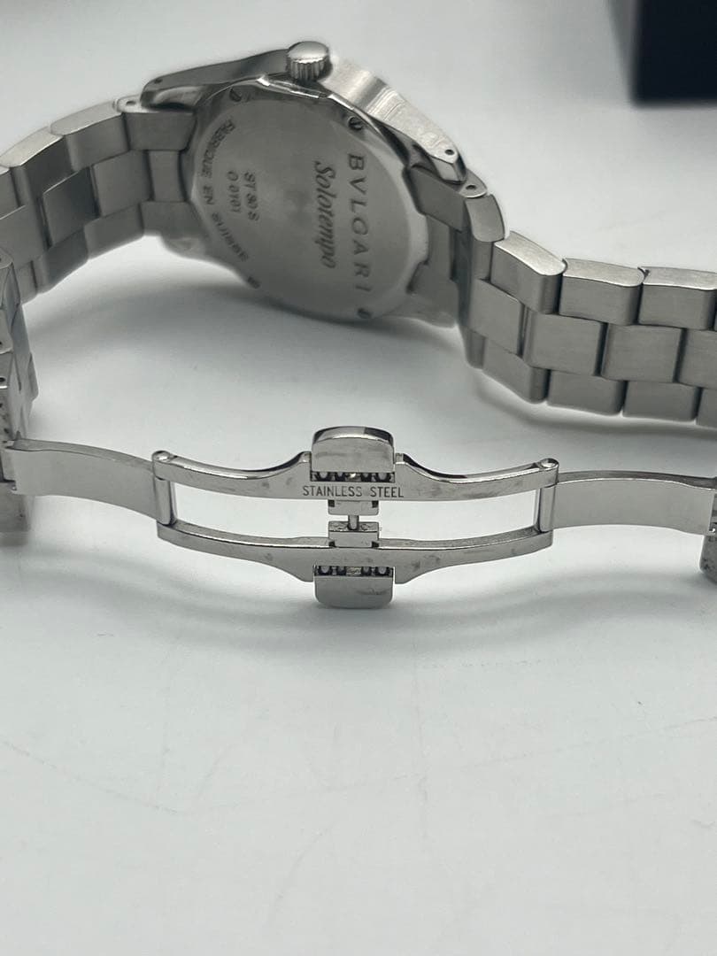 【美品】ブルガリ ソロテンポ ST30S ブラック クォーツ デイト レディース