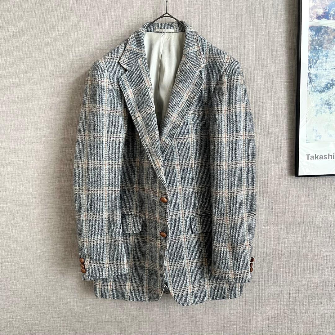 Harris Tweed テーラードジャケット グレー チェック USA製