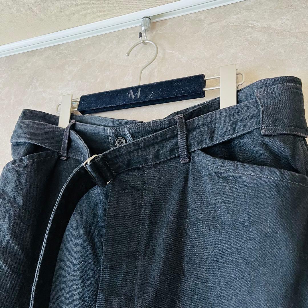 COMOLI コモリ 25AW ベルテッドデニムパンツ ブラック 3