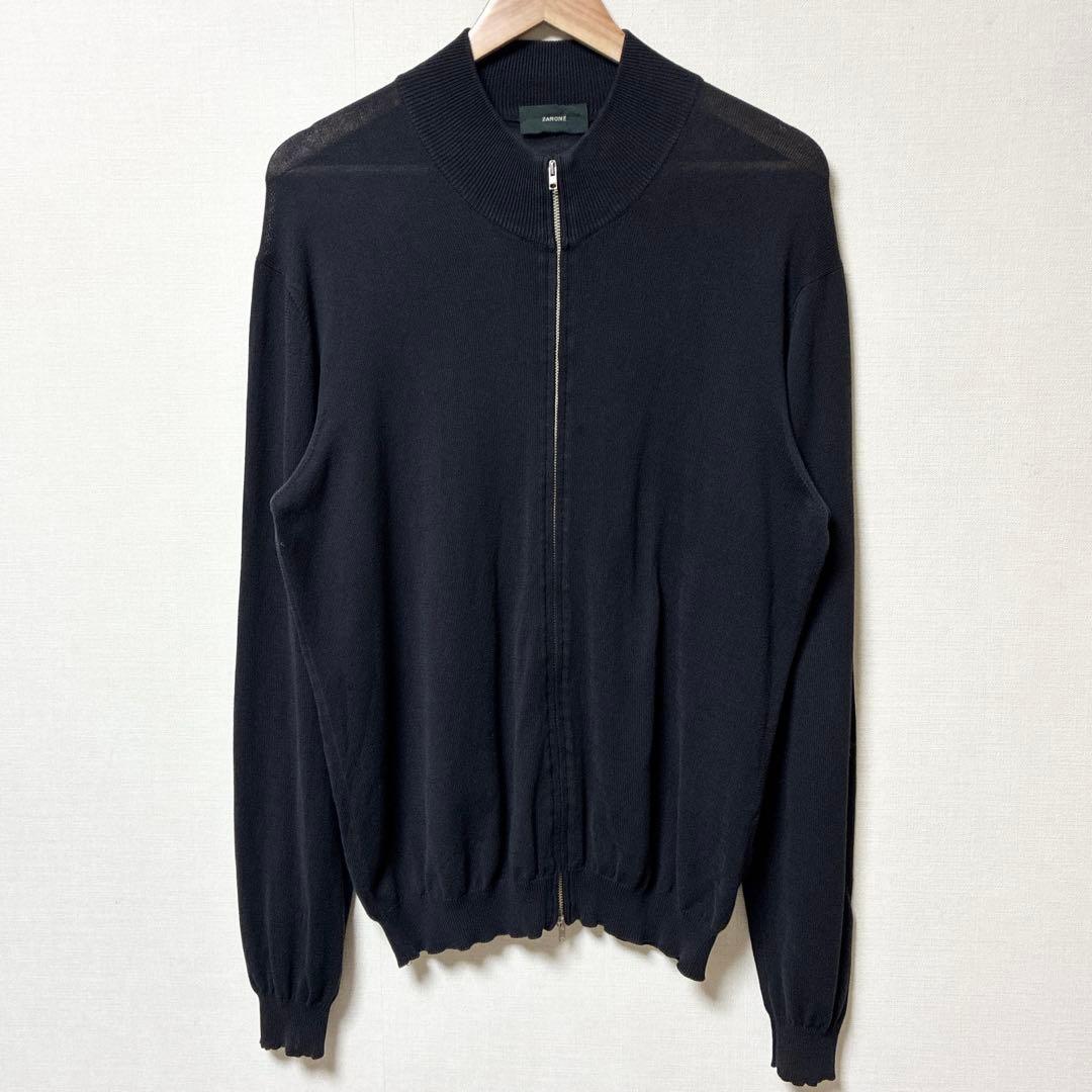 ZANONE コットンドライバーズニット ブラック イタリア製 大きいサイズ
