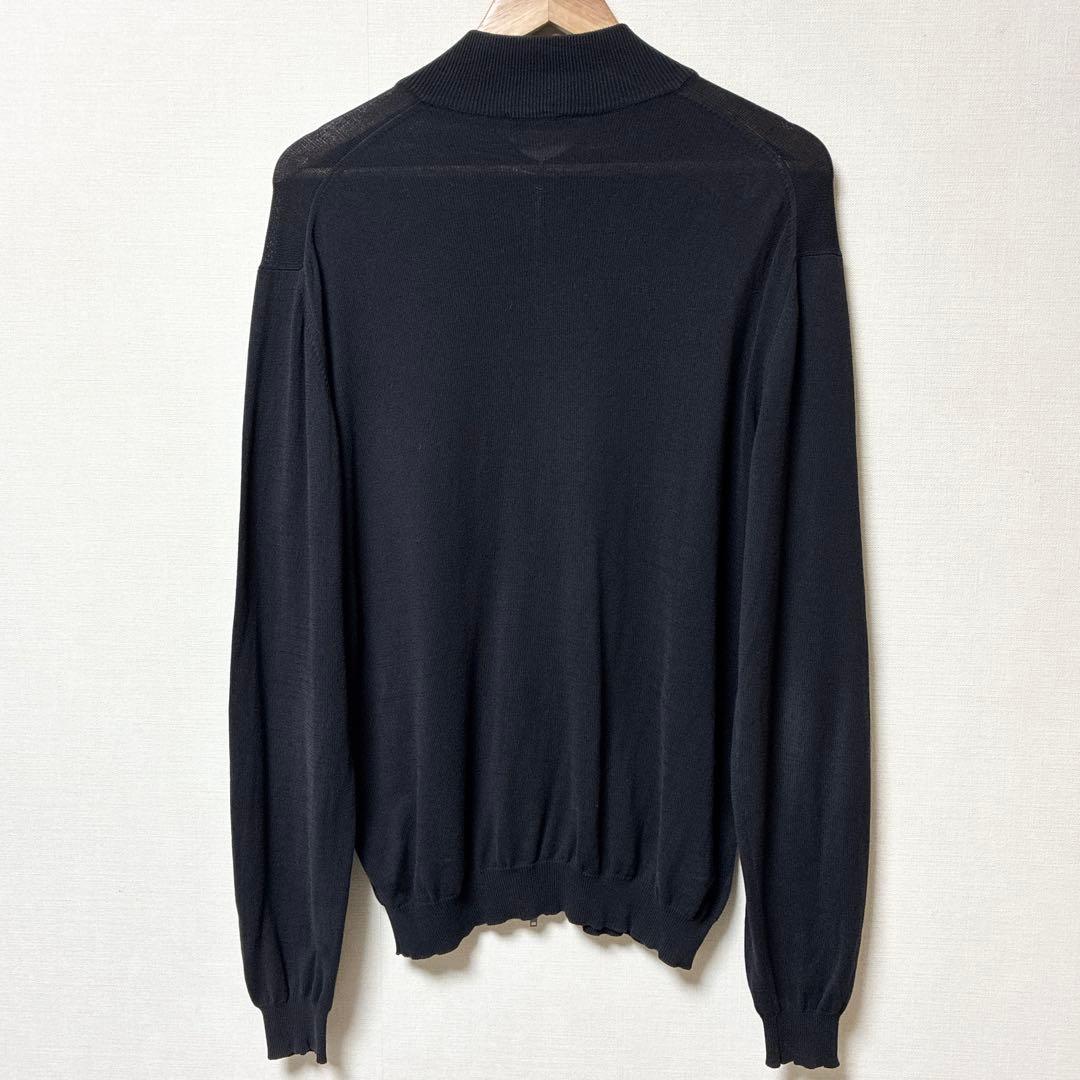 ZANONE コットンドライバーズニット ブラック イタリア製 大きいサイズ