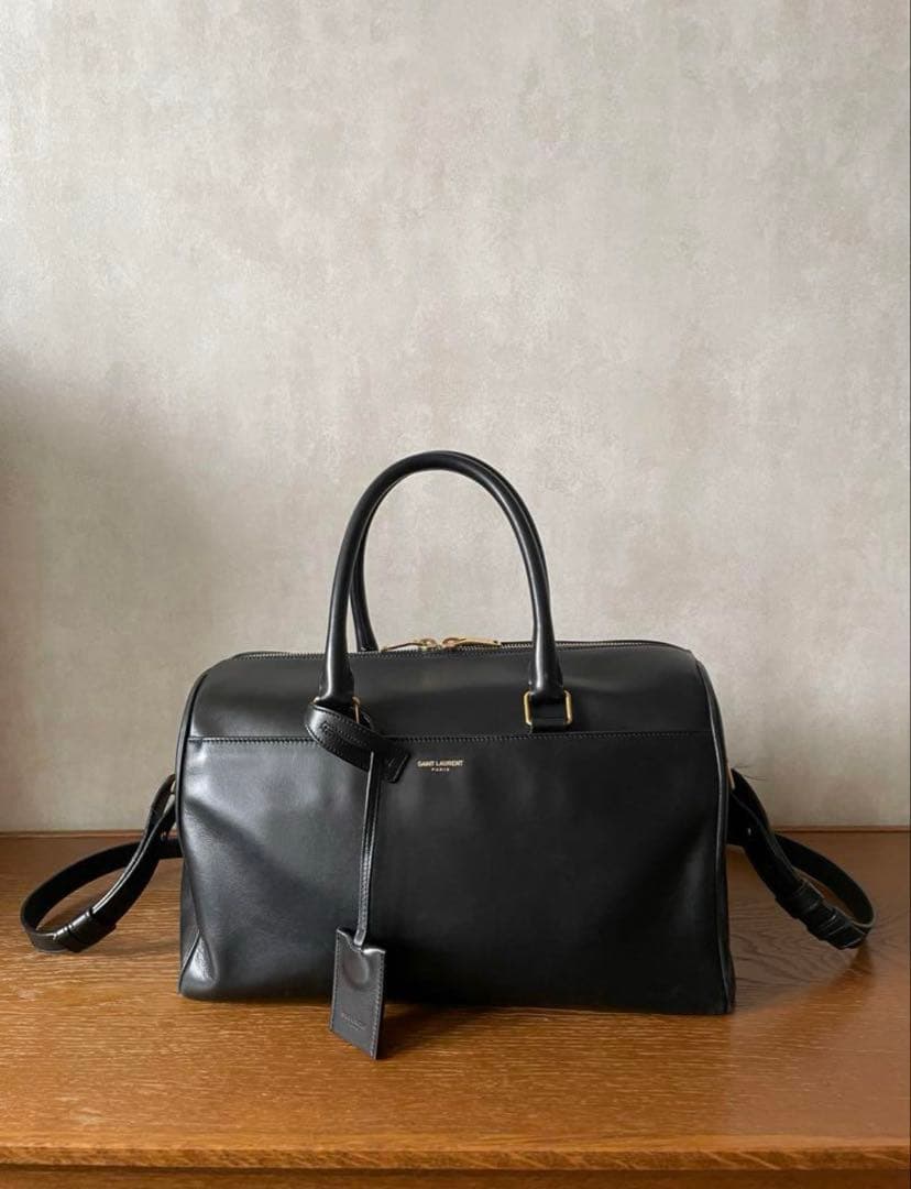 SAINT LAURENT ダッフル６黒 サンローラン バッグ 保存袋あり
