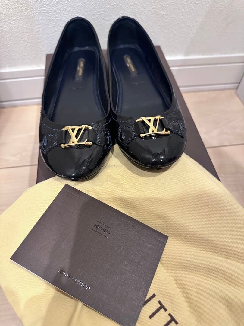 【美品】ルイヴィトン LV金具 ドライビングシューズ エナメル　23.5cm