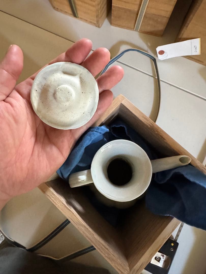 ‼️早速半額‼️リサイクルFORT‼️旧家から直送唐物④‼️中国物で青白磁共蓋水注‼️