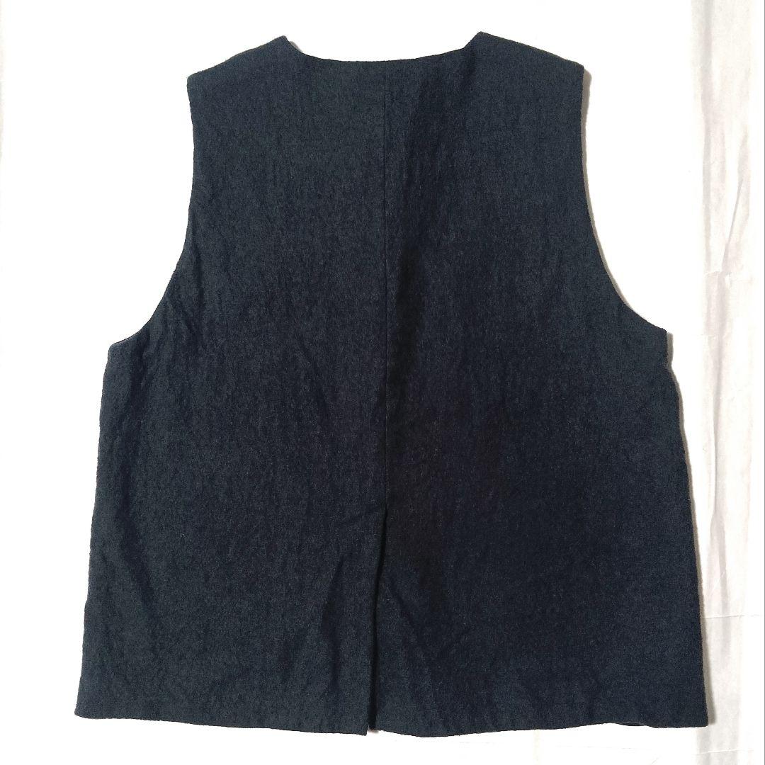 Veritecoeur ST-144 ベスト Uネック ウール 前開き ポケット