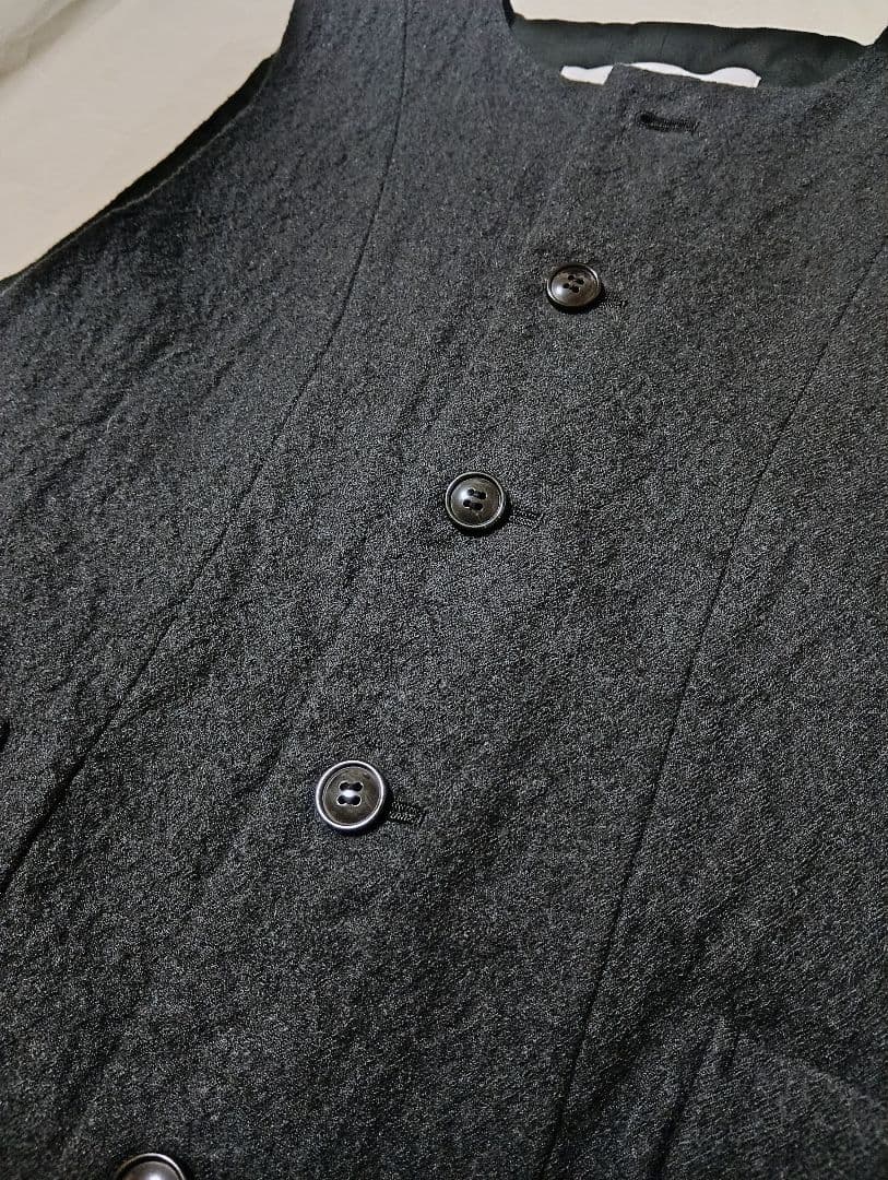 Veritecoeur ST-144 ベスト Uネック ウール 前開き ポケット