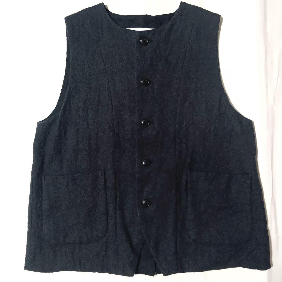 Veritecoeur ST-144 ベスト Uネック ウール 前開き ポケット