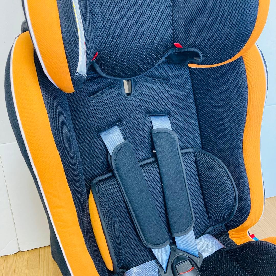 【美品】リーマン　チャイルドシート　ジュニアシート　カイナ　ブラックオレンジ