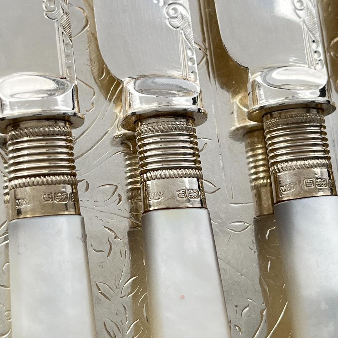 【William Yates 】【白蝶貝 / 純銀継手】デザートセット ケース