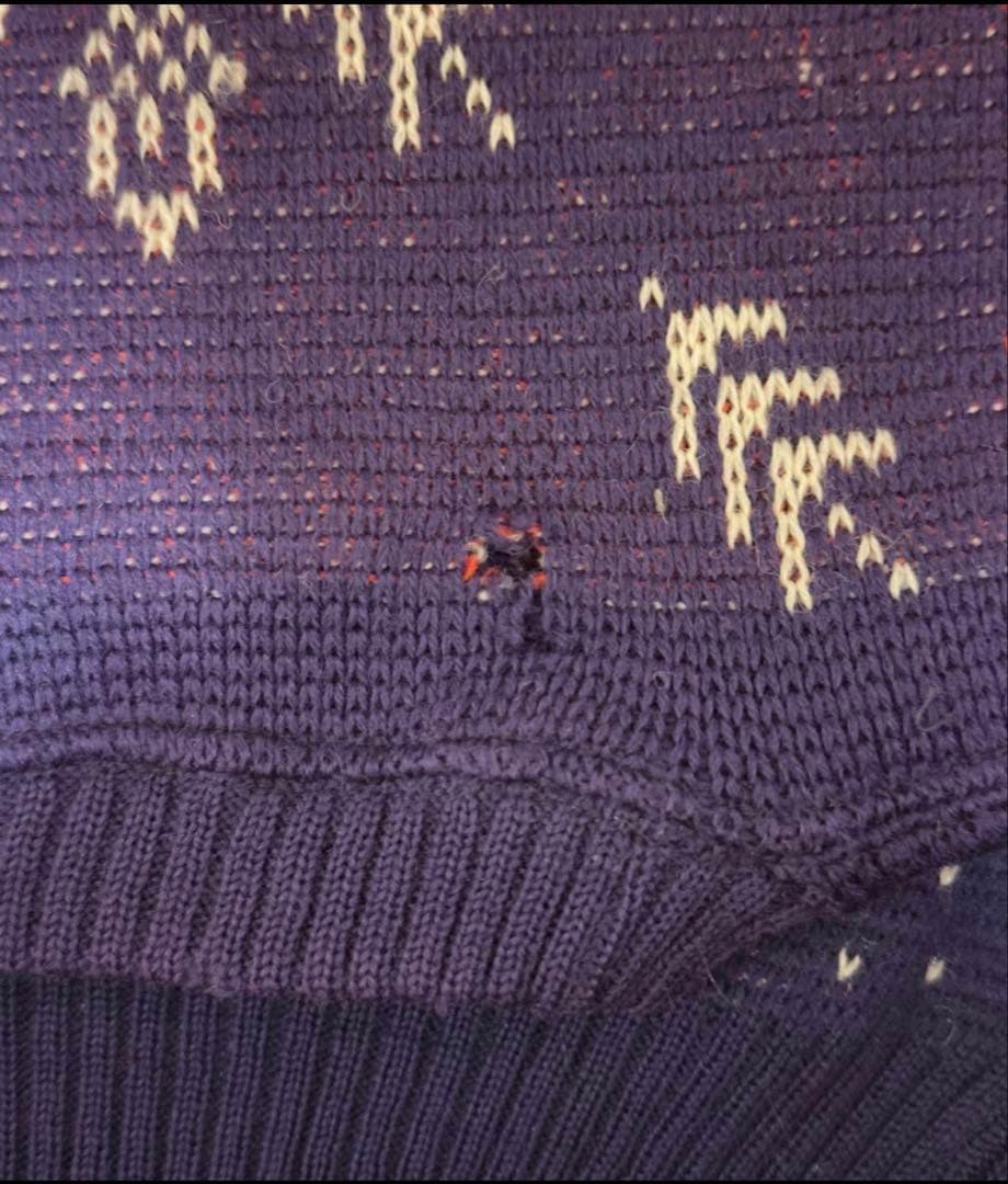 50s ジャガードニット　ヴィンテージ　雪柄