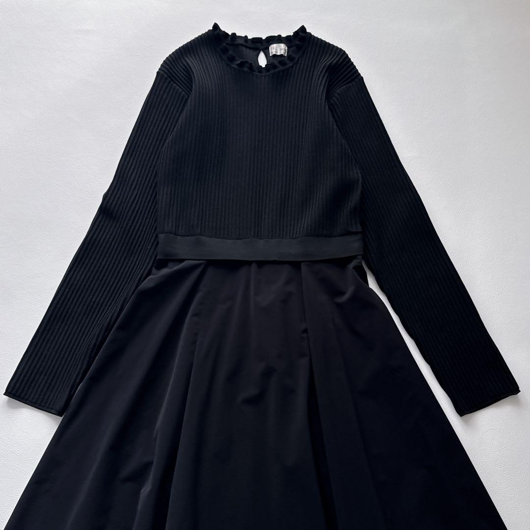 【美品】組曲　FLICKA　コラボ　セレモニー　ニットワンピース　3　Lサイズ