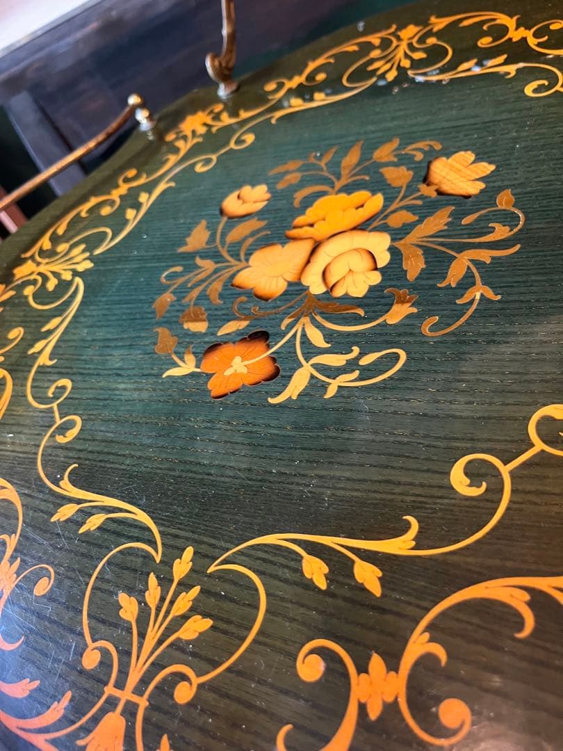 イタリア製 象嵌 ティーワゴン キッチンワゴン アンティーク インテリア