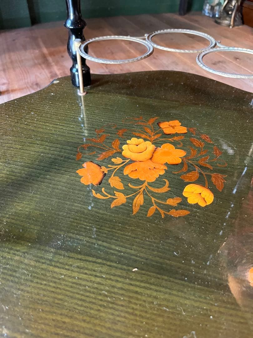 イタリア製 象嵌 ティーワゴン キッチンワゴン アンティーク インテリア