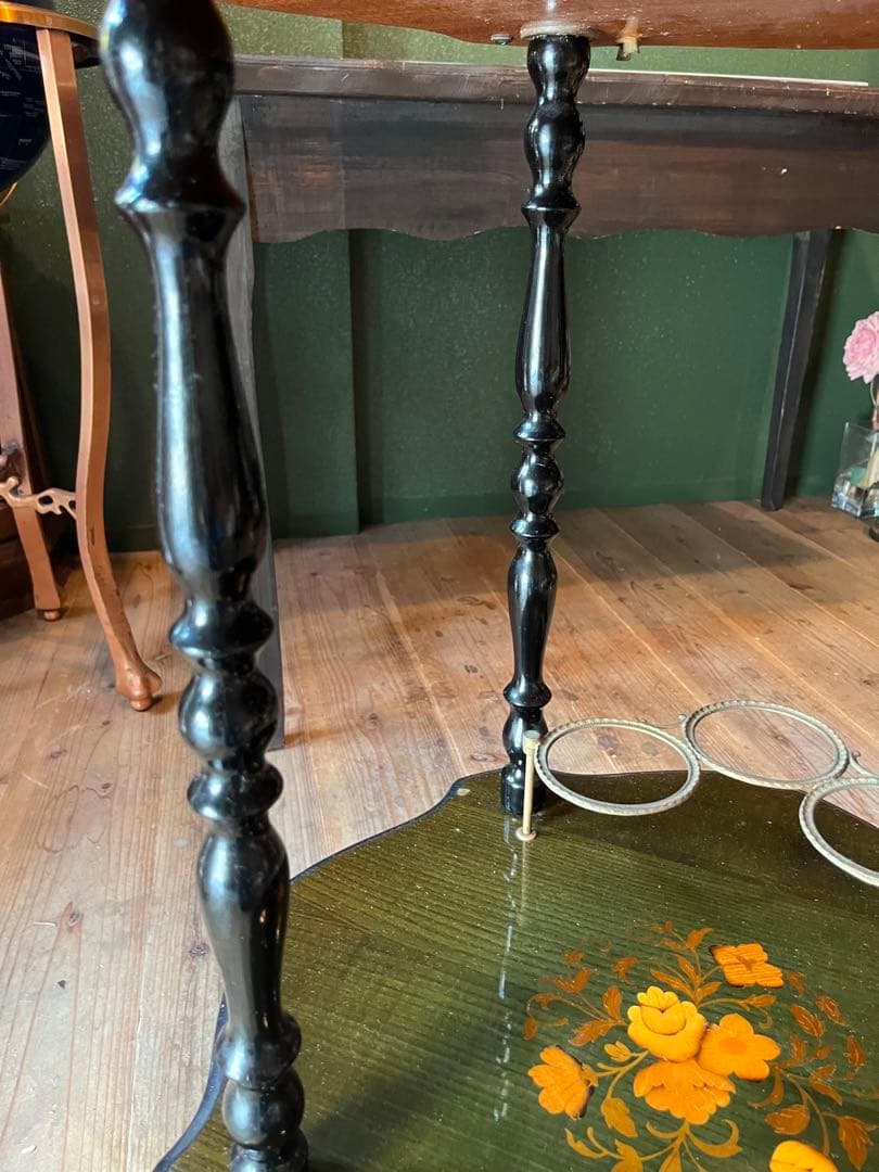 イタリア製 象嵌 ティーワゴン キッチンワゴン アンティーク インテリア