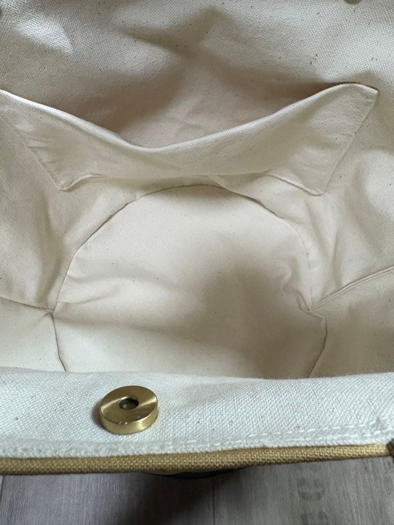 デニムリメイク　大きい丸底トートバッグ